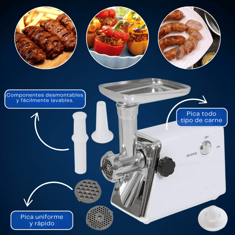 Picadora de Carne Eléctrica con Cuchilla de Acero Inoxidable