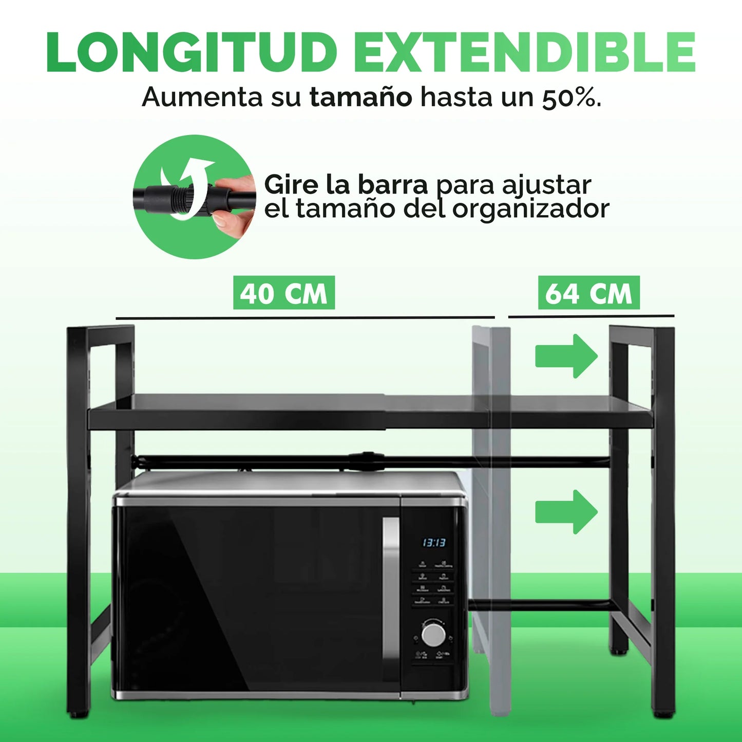 MicroRack™ Estante Multifuncional Expandible Para Horno De Microondas