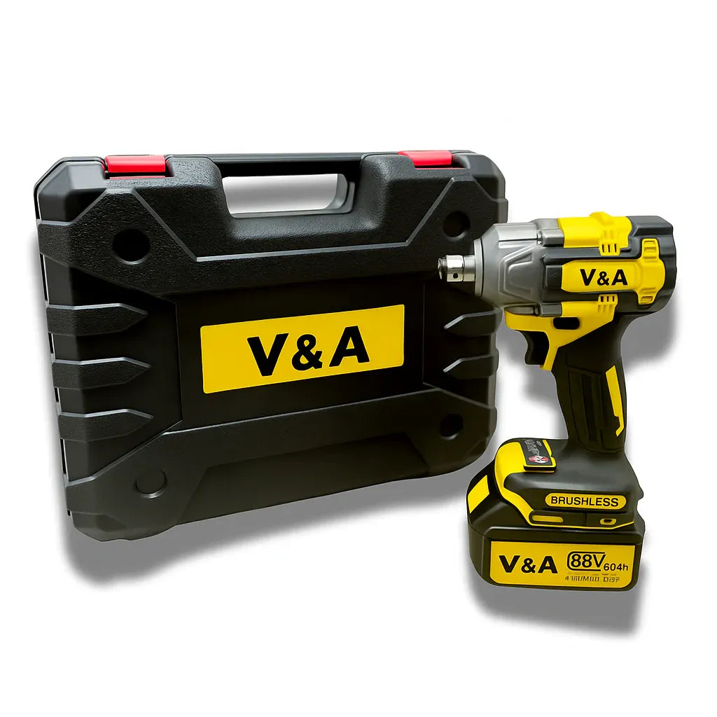 Llave de Impacto Inalámbrica 1/2 con 350 NM - 2 Baterías de 28 V y 4 Amperios + Set de Accesorios
