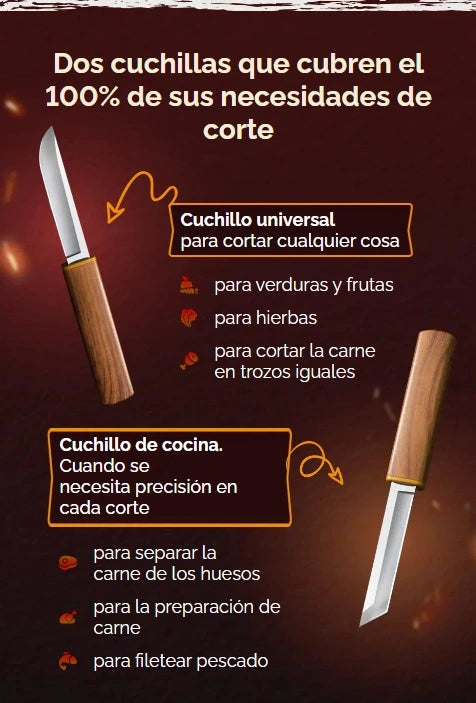 CUCHILLOS JAPONESES DE DRAGÓN Y TIGRE 2 EN 1