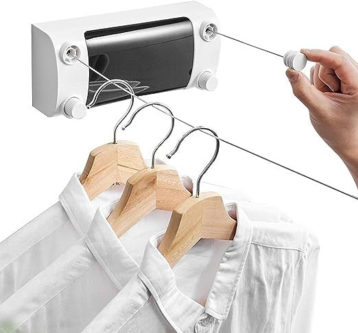 Tendedero Retráctil para Ropa | Acero Inoxidable | 2 Líneas | Hasta 25kg