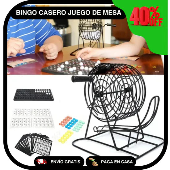 Bingo Casero Juego de Mesa (Accesorios Completos)