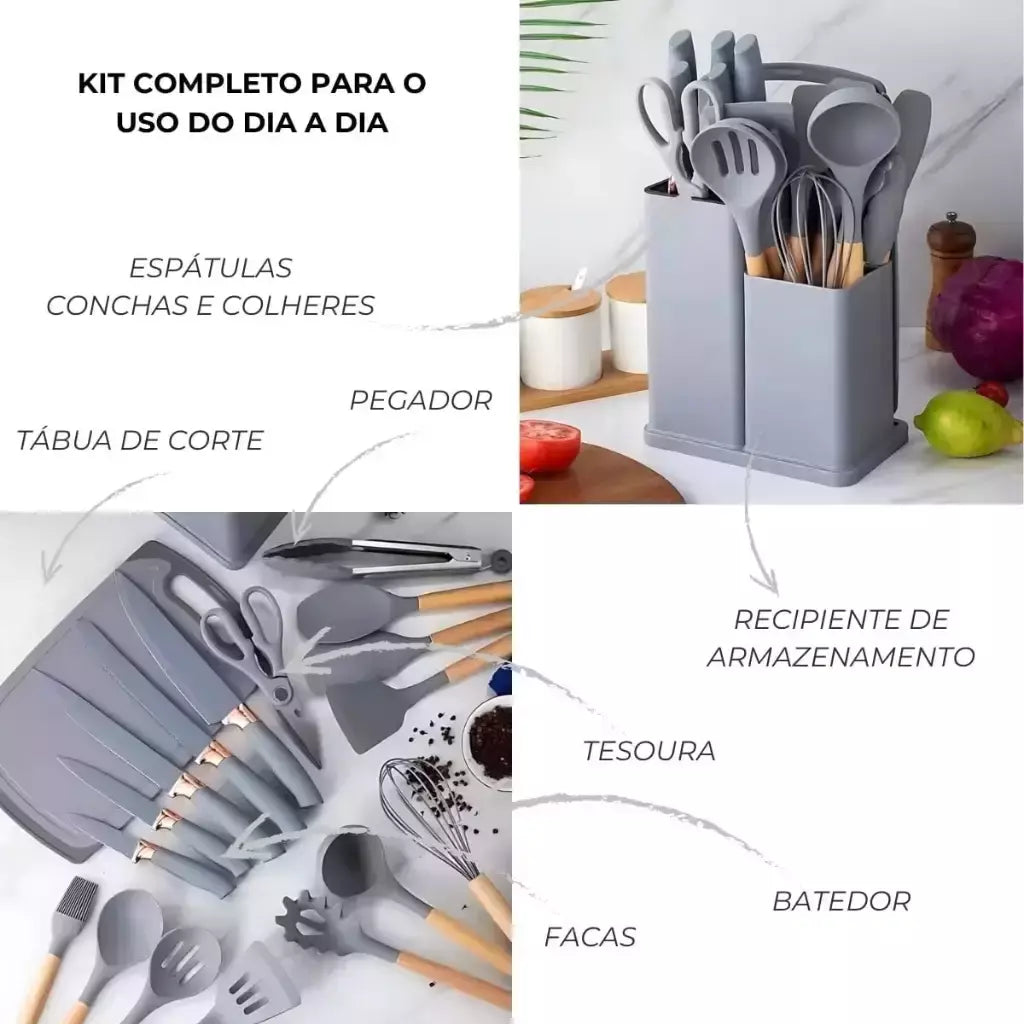 Kit de cocina de 19 piezas en silicona de primera calidad - OFERTA IMPERDIBLE