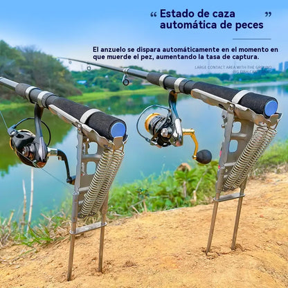 【Compra 1 y llévate 1 gratis】Retractor automático para caña de pescar, soporte retráctil automático para caña de pescar con resorte