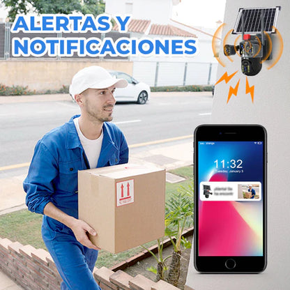 Cámara de Seguridad Solar Triple Lente