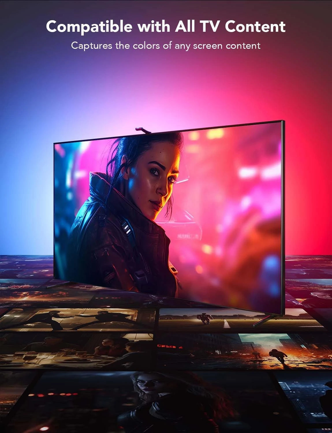 Govee Envisual - Retroiluminación LED para TV con cámaras duales, tira de luces LED RGBIC Wi-Fi