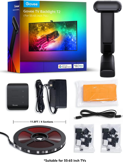 Govee Envisual - Retroiluminación LED para TV con cámaras duales, tira de luces LED RGBIC Wi-Fi