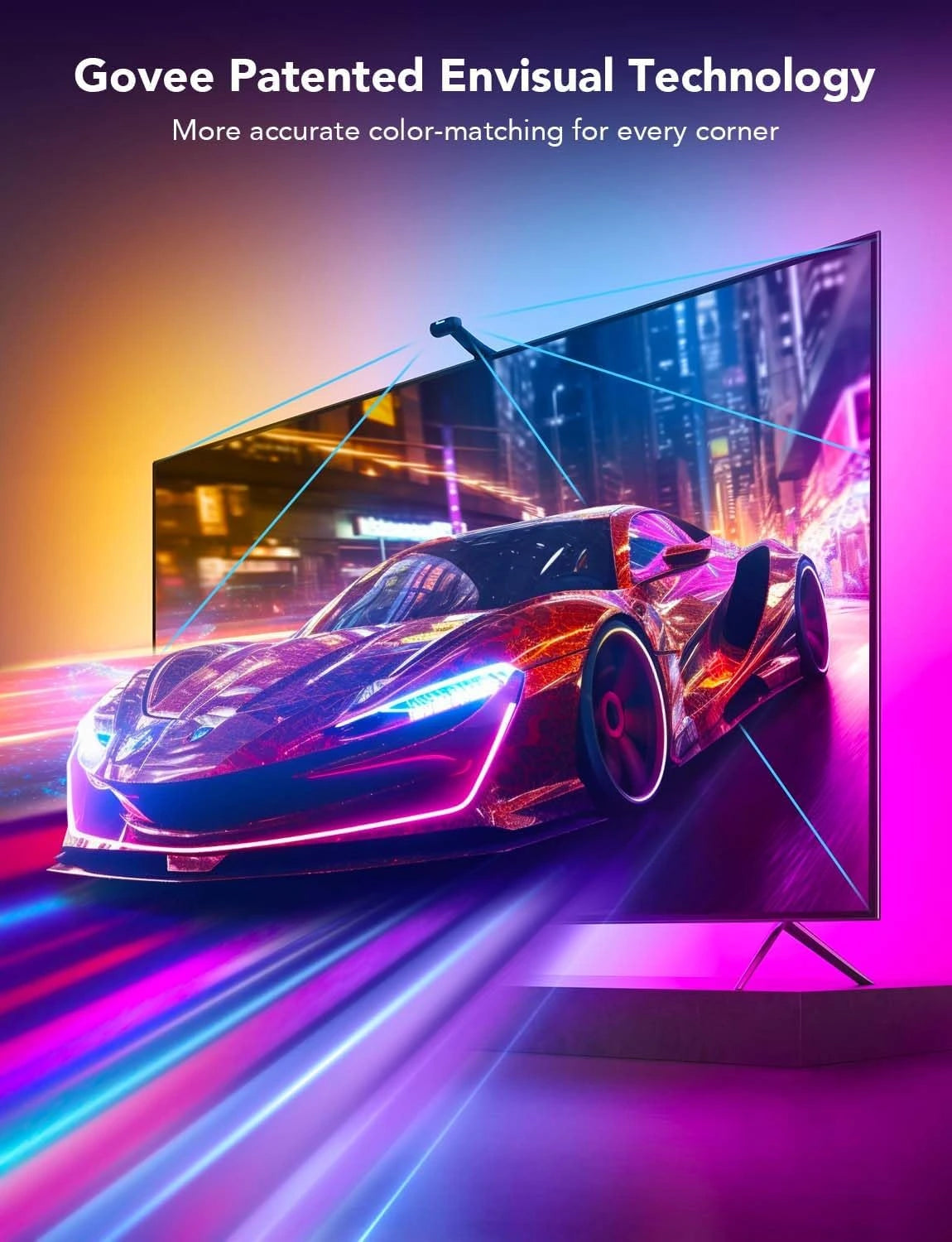 Govee Envisual - Retroiluminación LED para TV con cámaras duales, tira de luces LED RGBIC Wi-Fi