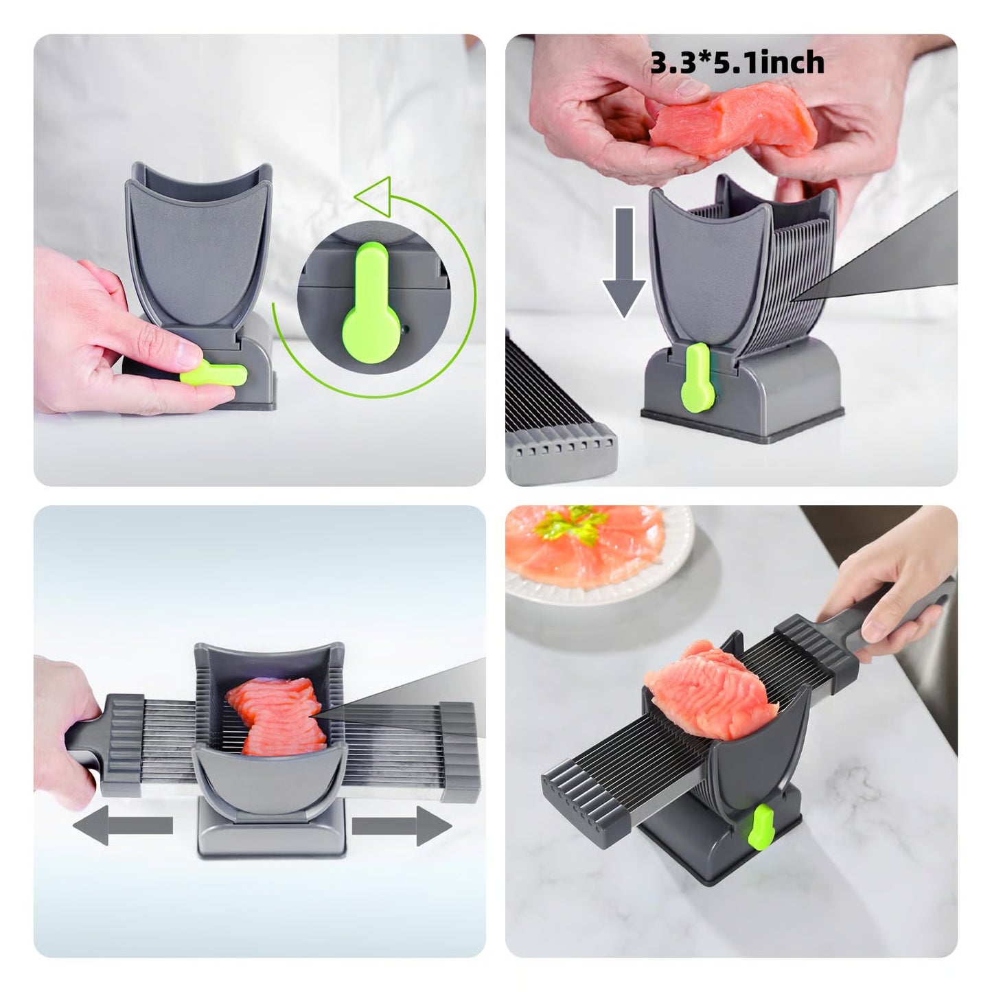 Rebanadora Cortadora Profesional de Carne – Acero Inoxidable 17 en 1 con Grosor Ajustable (2-4 mm)