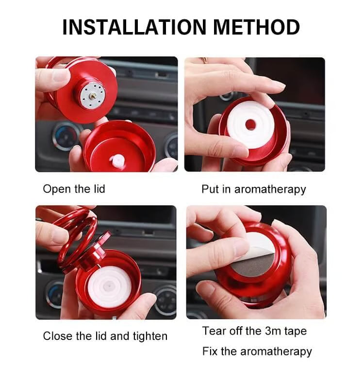 Car Gadget - Adorno de Aromaterapia de Carro de Suspensión de Doble Anillo Giratorio Solar