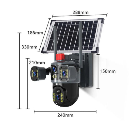 Cámara de Seguridad Solar Triple Lente