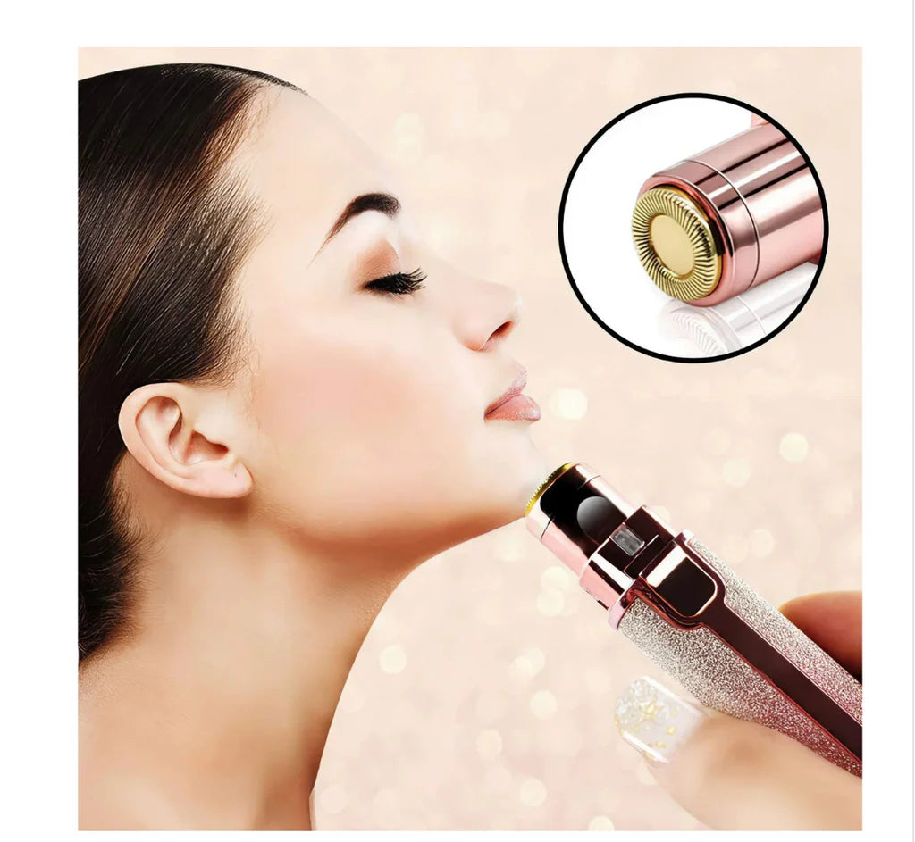Depiladora facial 2 en 1 de precisión indolora | Diseño purpurina