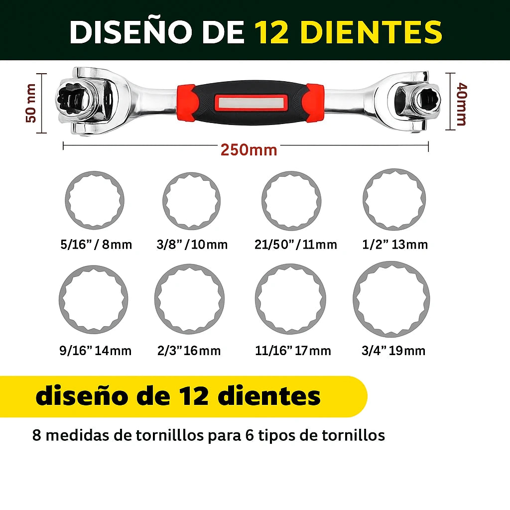 Llave Multifuncional de Acero al Carbono 48 en 1 - TorqueMax™