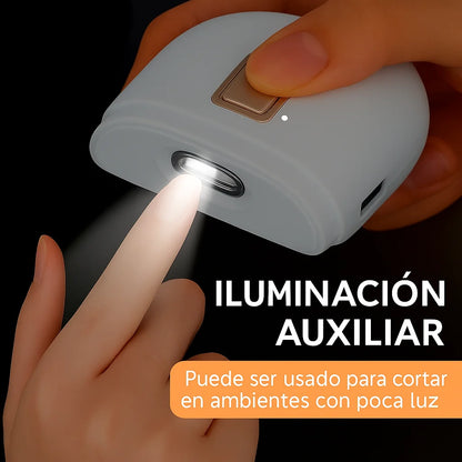 Cortaúñas y Pulidora Eléctrica 2 en 1: Cortaúñas Automático LED, Recargable y Silencioso