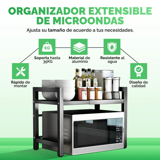 MicroRack™ Estante Multifuncional Expandible Para Horno De Microondas