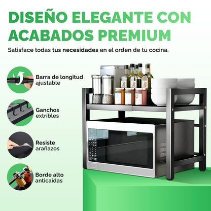 MicroRack™ Estante Multifuncional Expandible Para Horno De Microondas