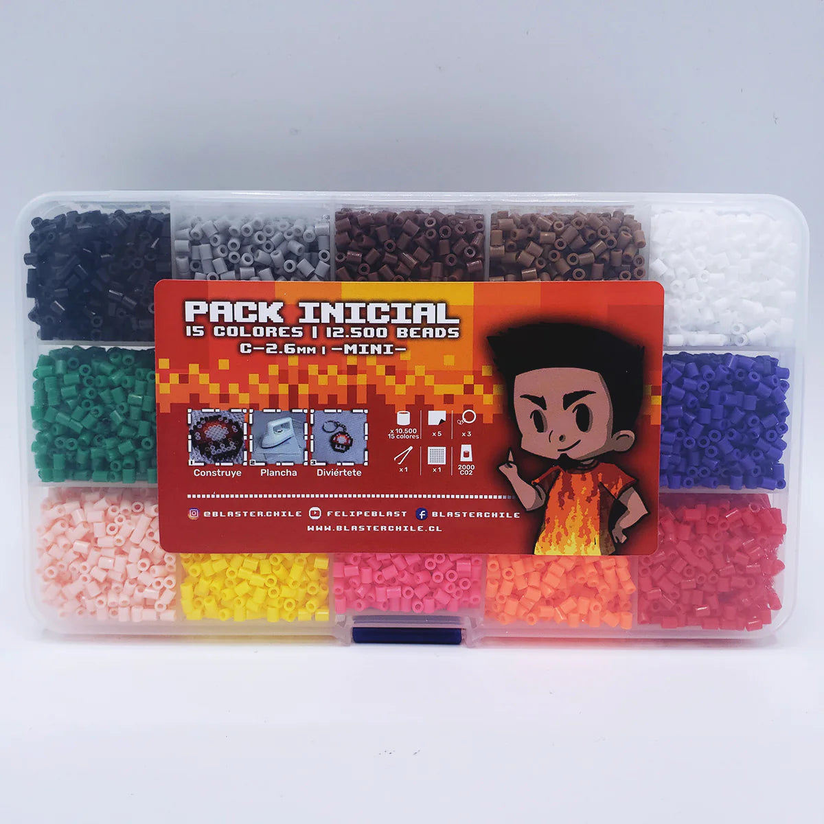 Blaster Beads Pack de 2.6mm - De 10 hasta 36 Colores 15.000 Piezas