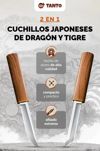 CUCHILLOS JAPONESES DE DRAGÓN Y TIGRE 2 EN 1