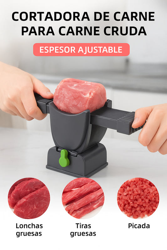 Rebanadora Cortadora Profesional de Carne – Acero Inoxidable 17 en 1 con Grosor Ajustable (2-4 mm)