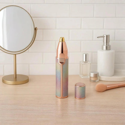 Depiladora facial 2 en 1 de precisión indolora | Diseño purpurina