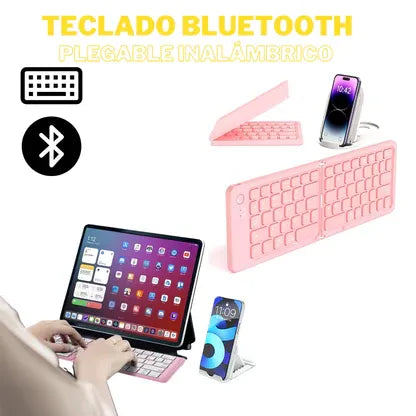 Teclado Inalámbrico Plegable + Soporte para teléfono Gratis